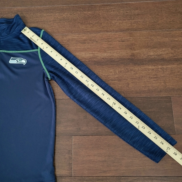 NFL Seattle Seahawks Blue 1/4 Zip Lightweight Pullover Jacket Kids Size L 14/16 - Picture 7 of 7